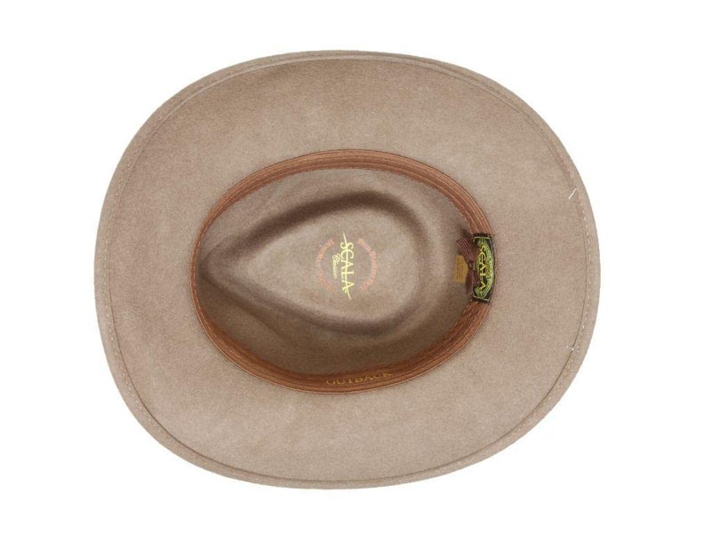 Scala Classico Men's Crushable Felt Outback Hat (Tan, Medium) - Image 5